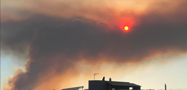 Στα ορεινά της Ανάβρας η φωτιά από την Σκοπιά Φαρσάλων 